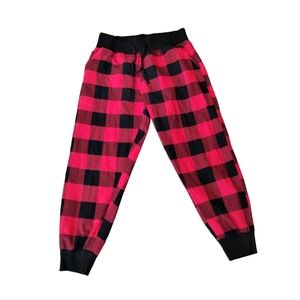 Nap Chat Ladies Autumn Winter Plaid Printed Jogger Pants Full Length Long PJ XXL